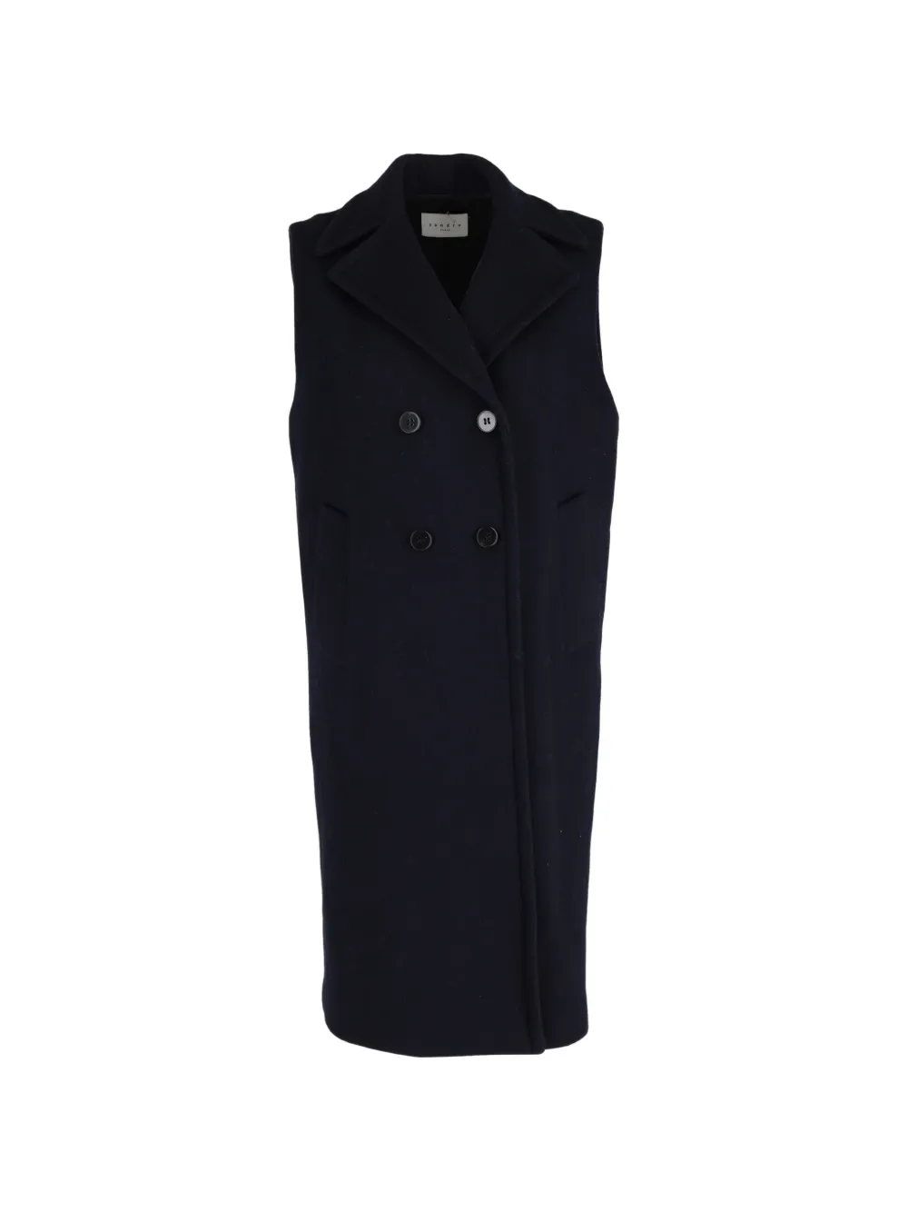 SANDRO double-breasted sleeveless coat - Blu