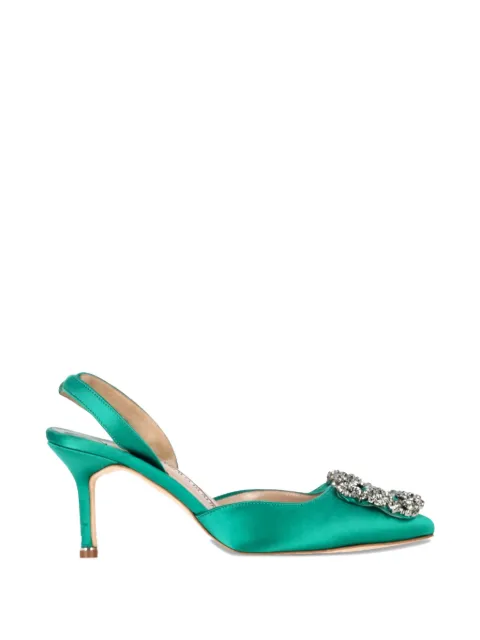 Manolo Blahnik Hangisi embellished slingback pumps