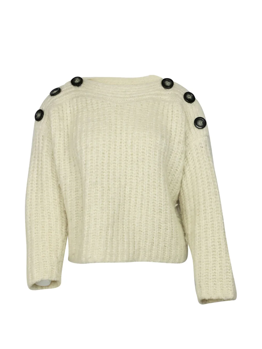 Button-Detail Oversized Sweater