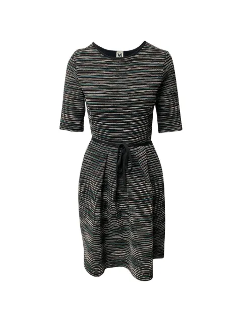 M Missoni Vintage stribet kjole med trekvartlange ærmer