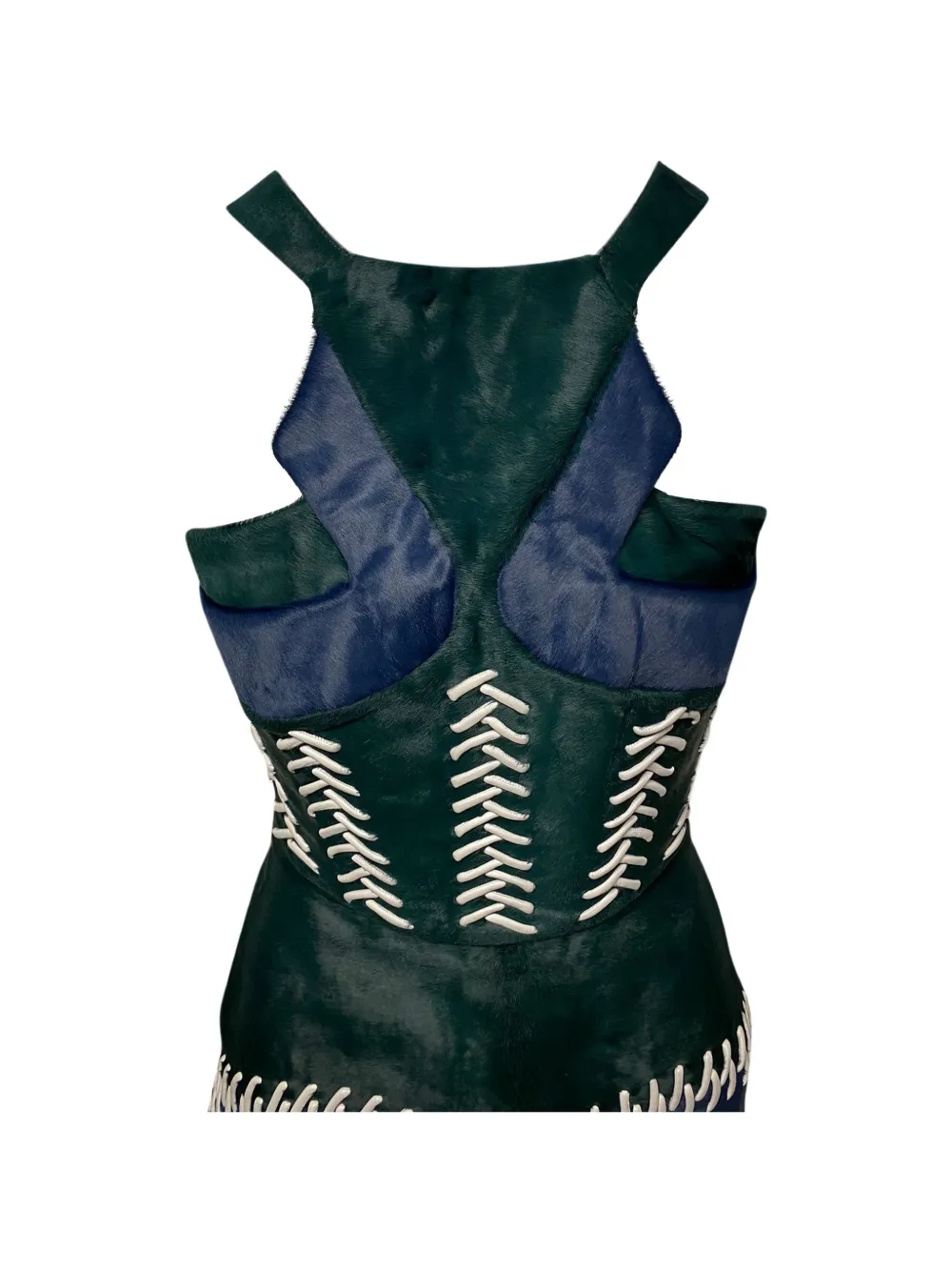 Peter Pilotto colour-block leather top - Verde