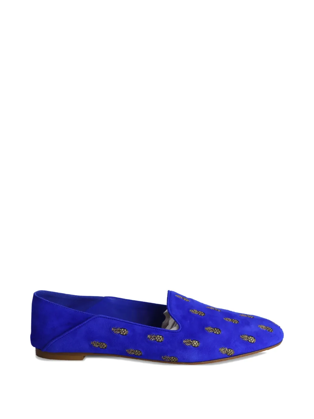 Aquazzura Ananas embroidery slipper - Blu