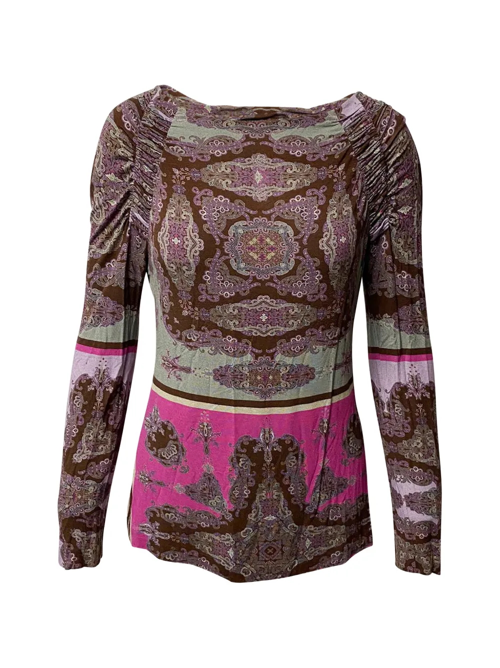 Etro Vintage paisley-print long-sleeve top - Marrone
