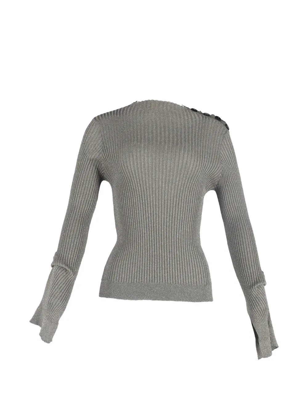 Roland Mouret ribbed-knit long-sleeve top - Grigio