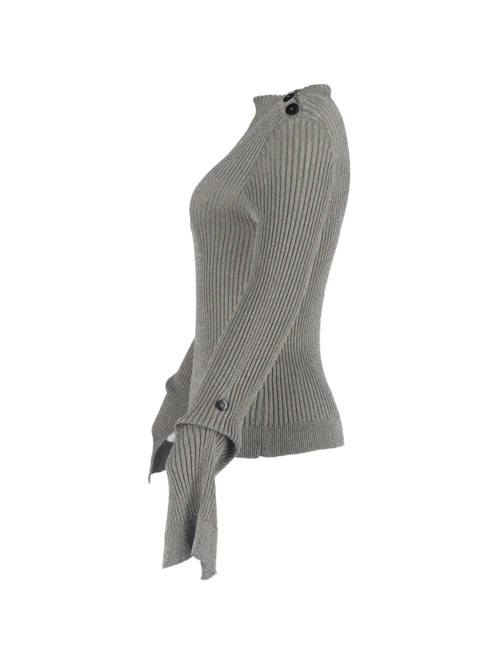 Ribbed-Knit Long-Sleeve Top