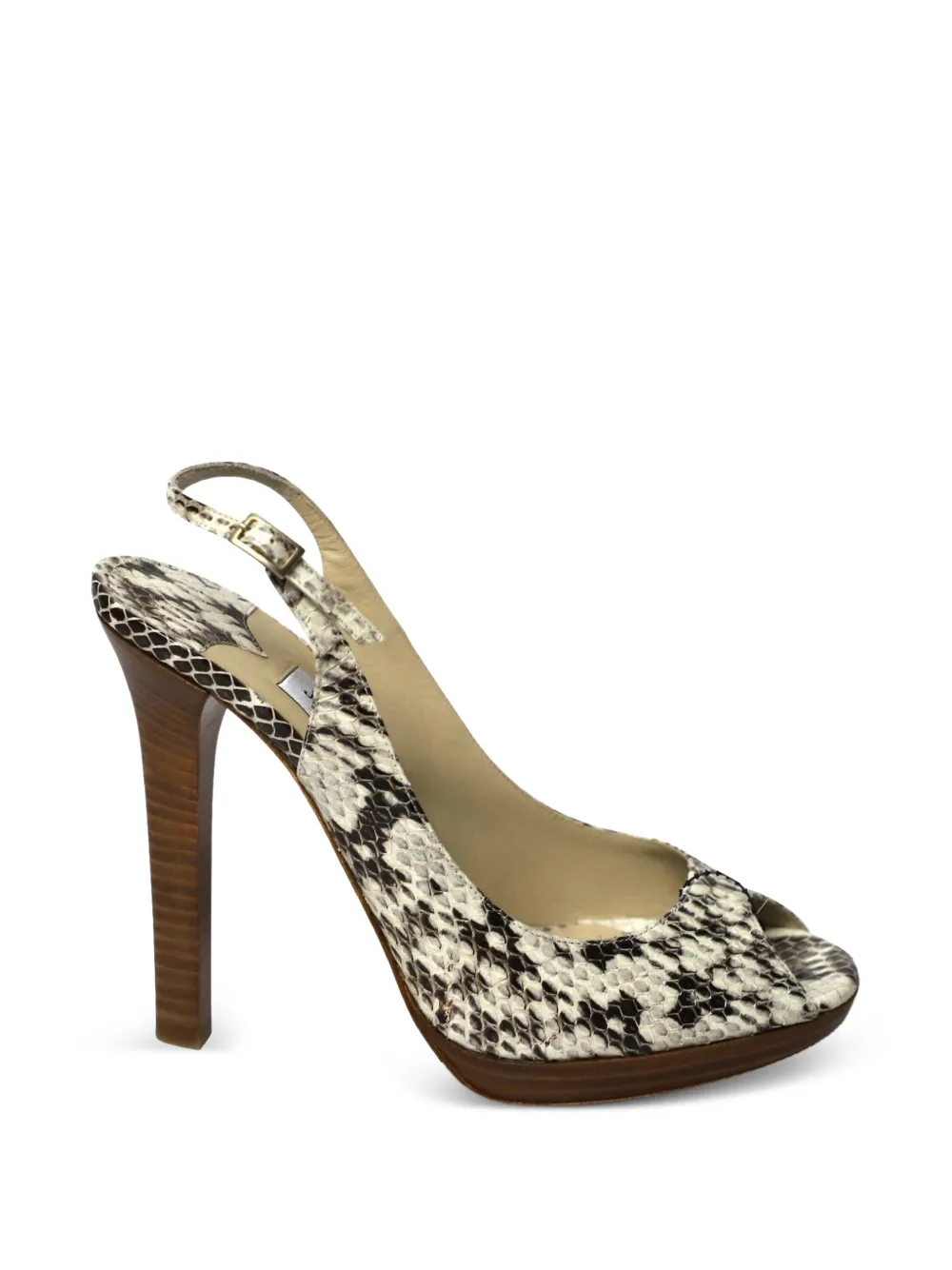 Jimmy Choo Pre-Owned peep-toe slingback pumos - Toni neutri