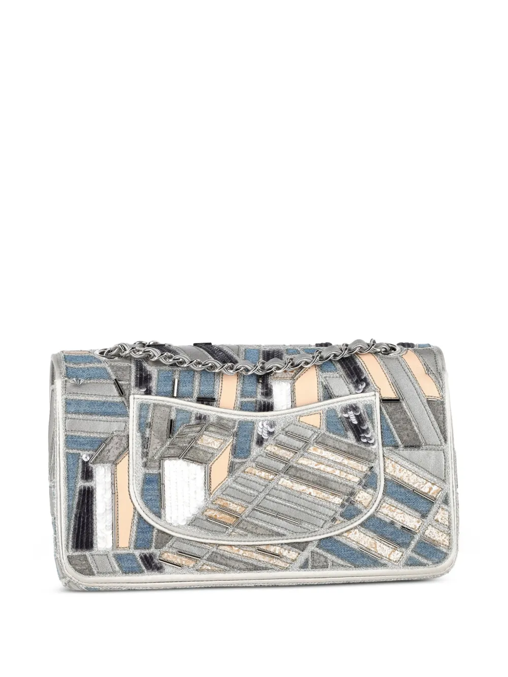 Medium Double Flap Patchwork Shoulder Bag
