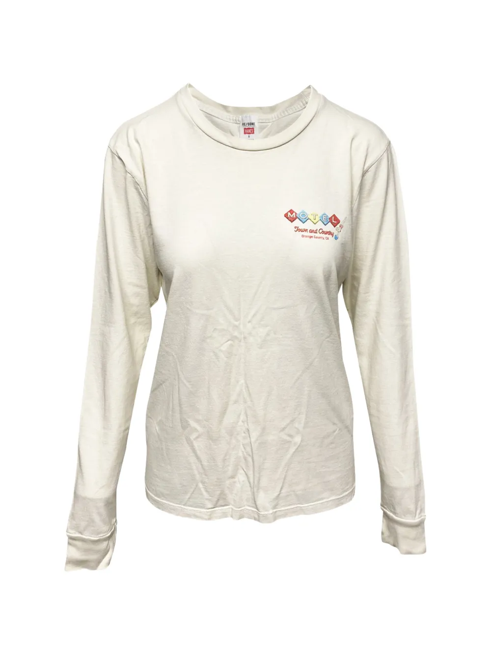 RE/DONE 90s motel-print long-sleeve top - Bianco