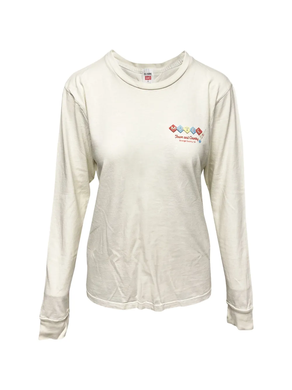 RE/DONE 90s motel-print long-sleeve top - Bianco