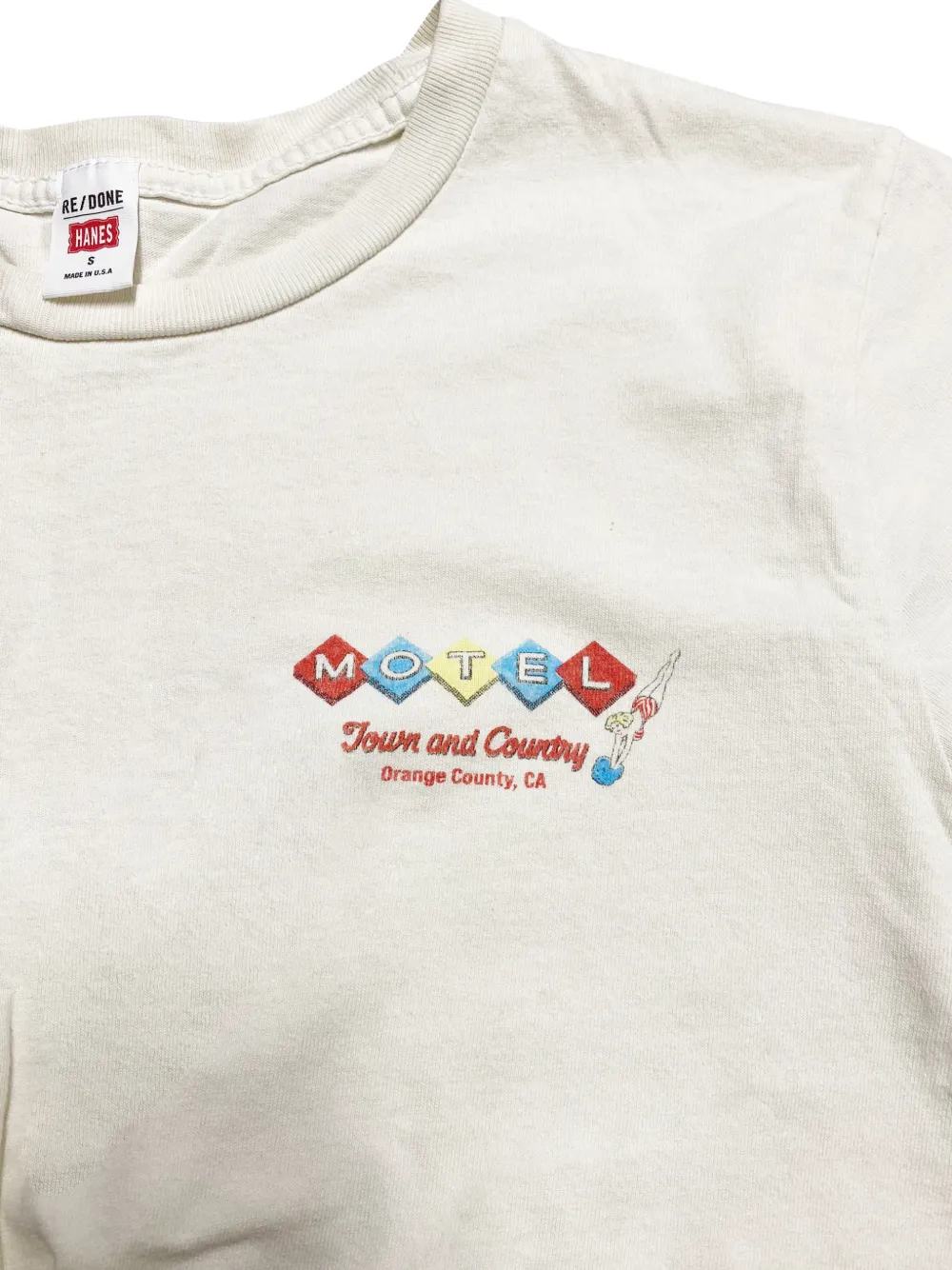 90s Motel-Print Long-Sleeve Top