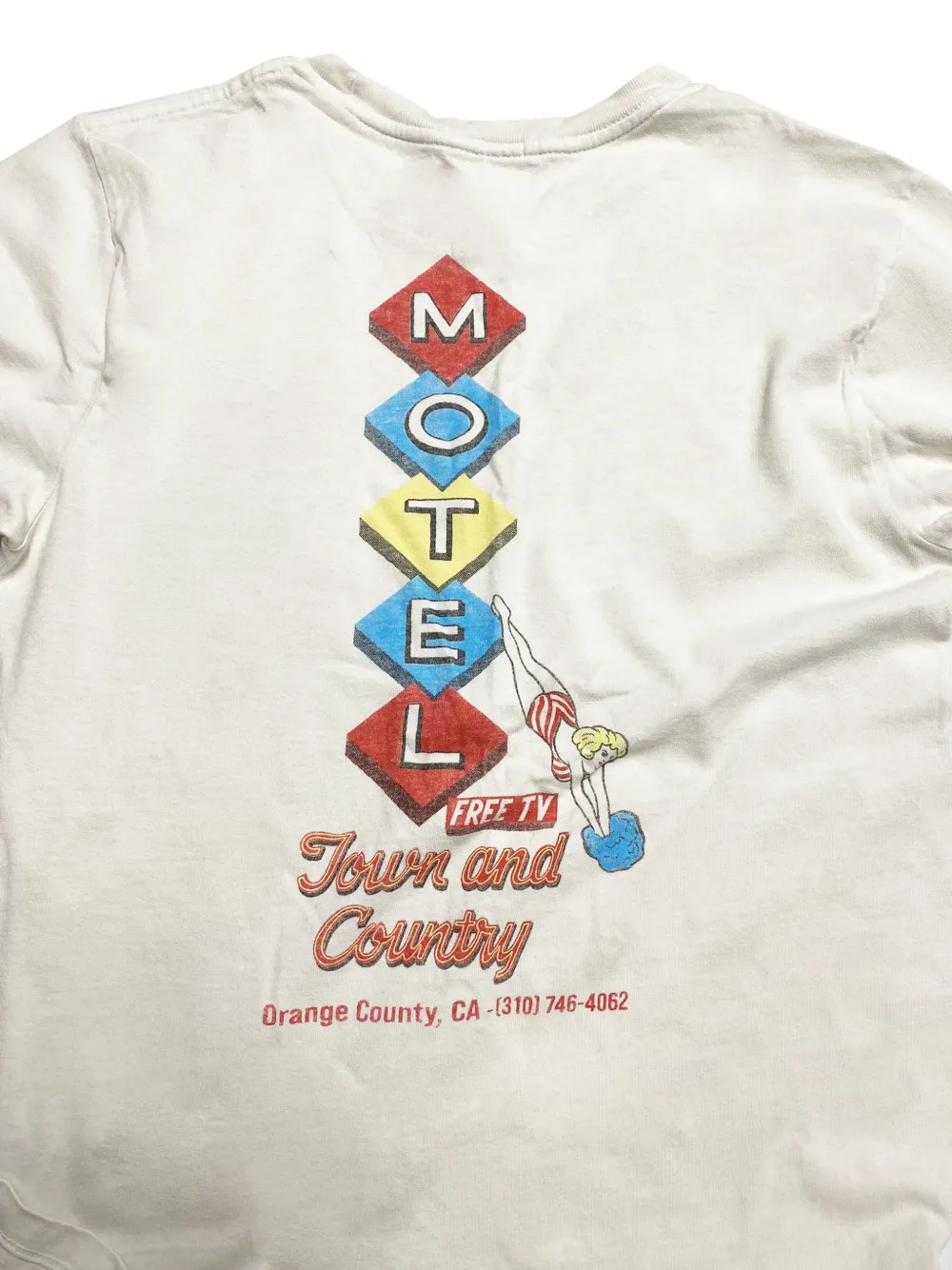 90s Motel-Print Long-Sleeve Top