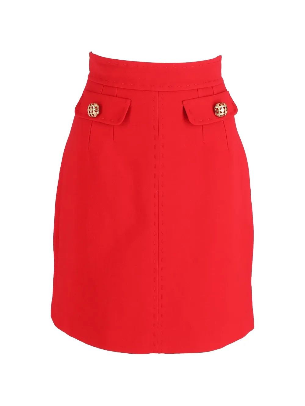 Dolce & Gabbana Pre-Owned button-detail midi skirt - Rosso