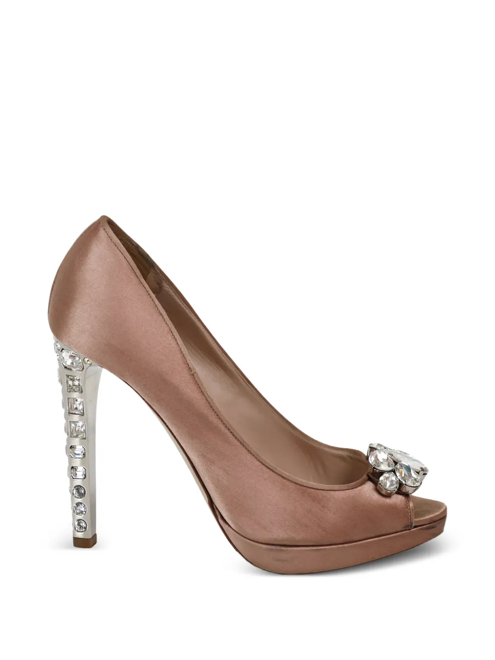 Miu Miu Pre-Owned crystal-embellishment sandals - Toni neutri