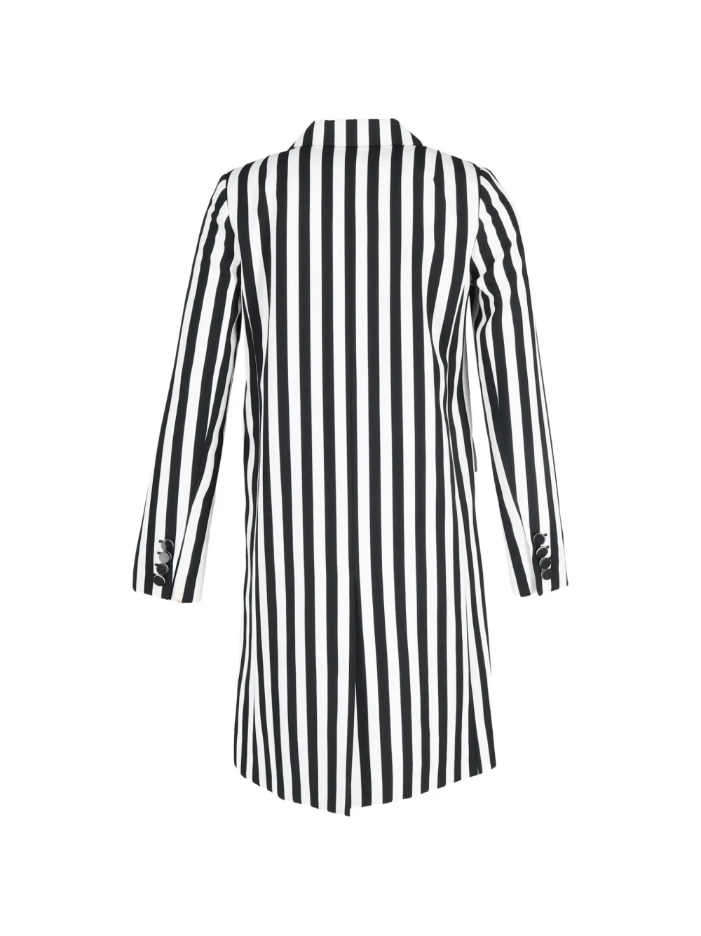 Striped Single-Breasted Trench Coat