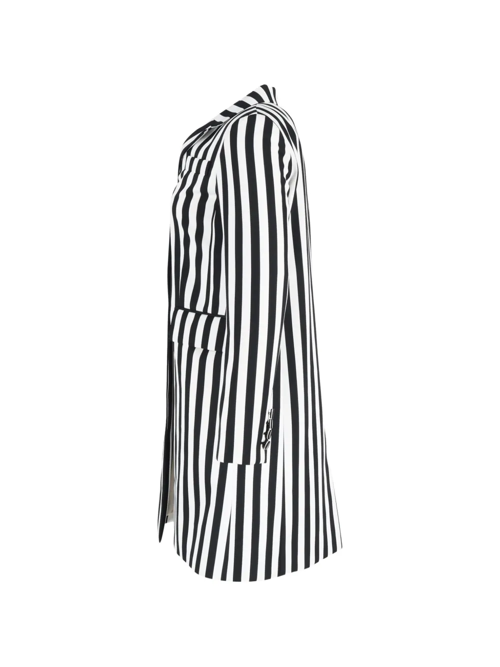 Striped Single-Breasted Trench Coat