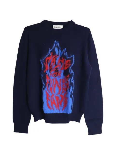 Lanvin Pre-Owned flame jacquard knit jumper