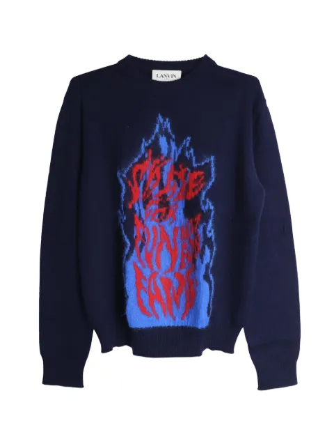 Lanvin Pre-Owned flame jacquard knit jumper