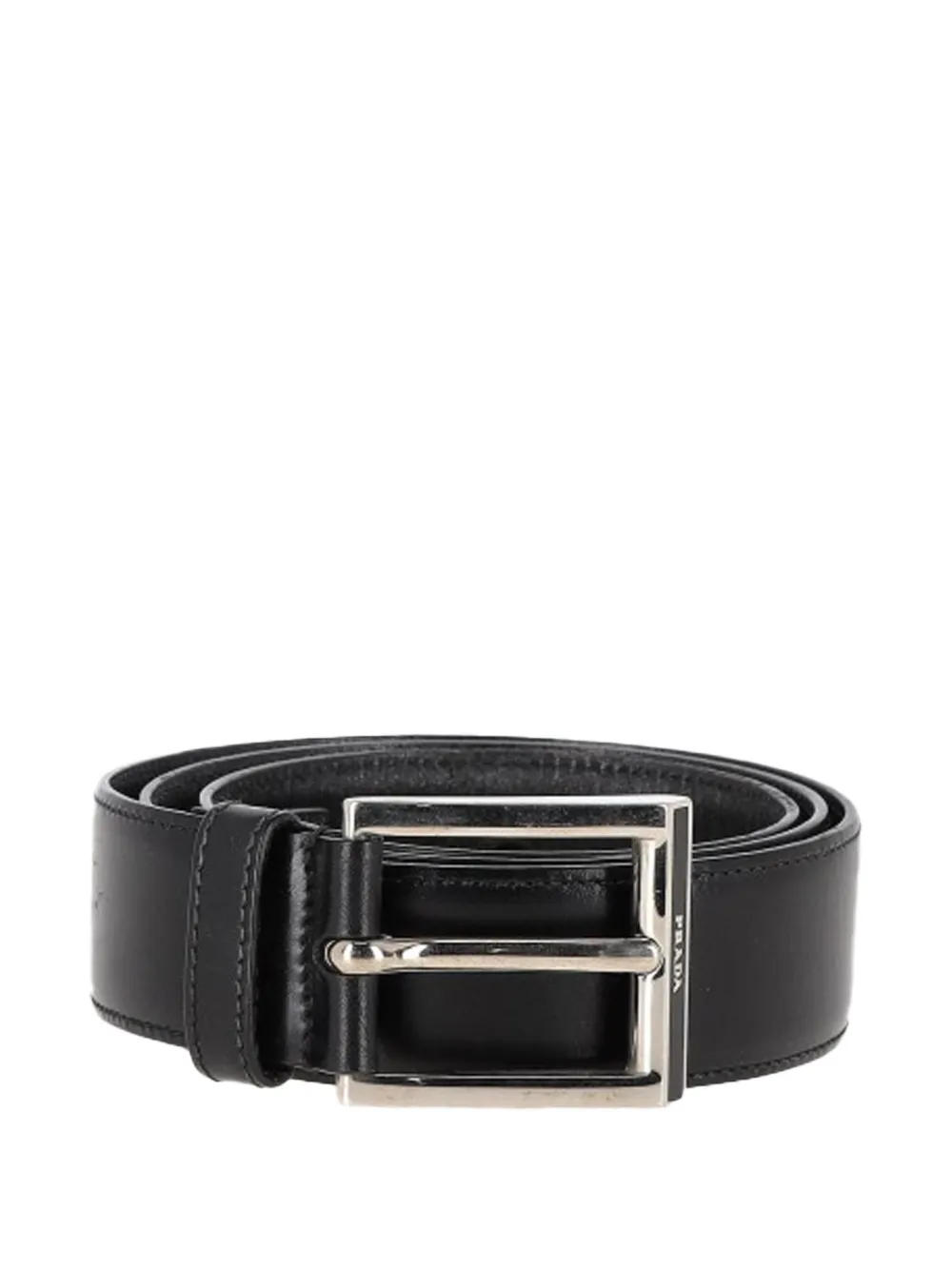 Pre-owned Prada Buckle Leather Belt In Black