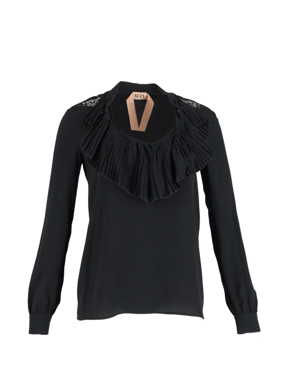Nº21 embellished silk blouse - Nero