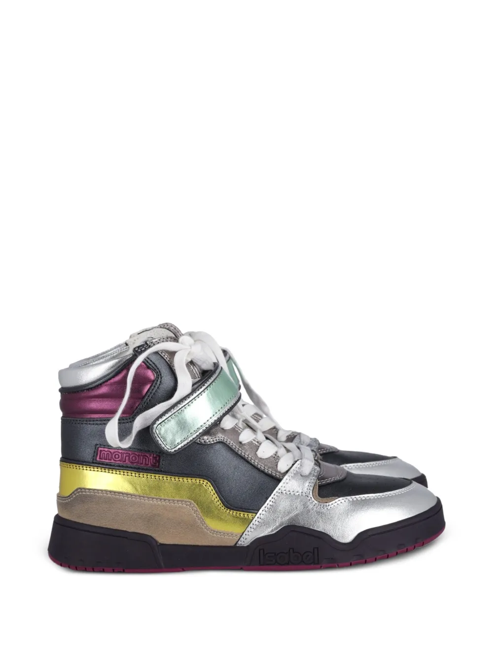 Isabel Marant Vintage Bresse metallic high-top trainers - Schwarz