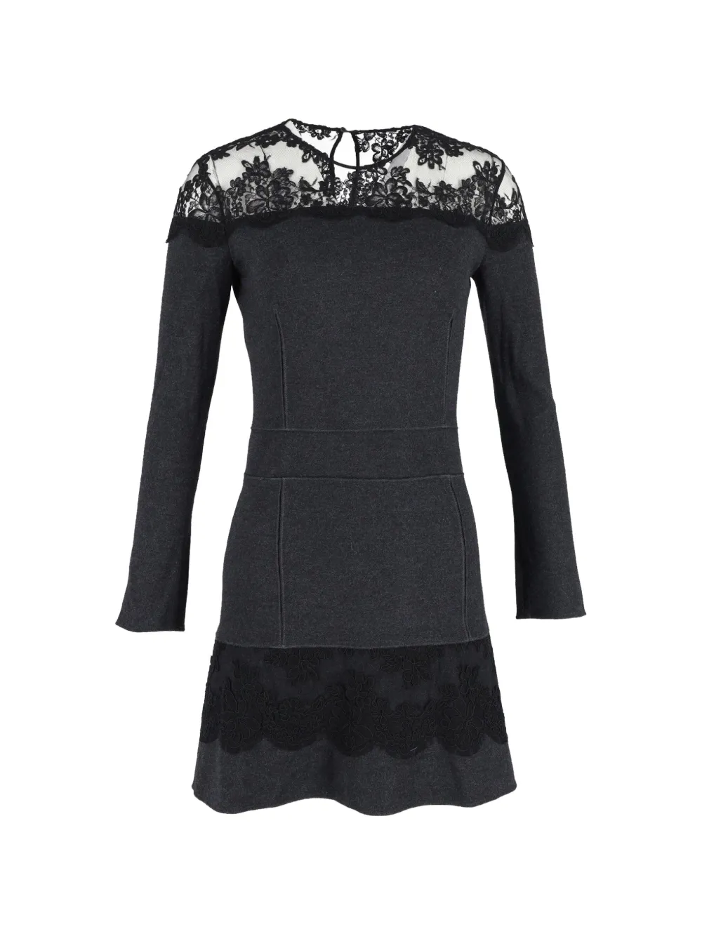 Roberto Cavalli Vintage lace-trim mini dress - Grigio