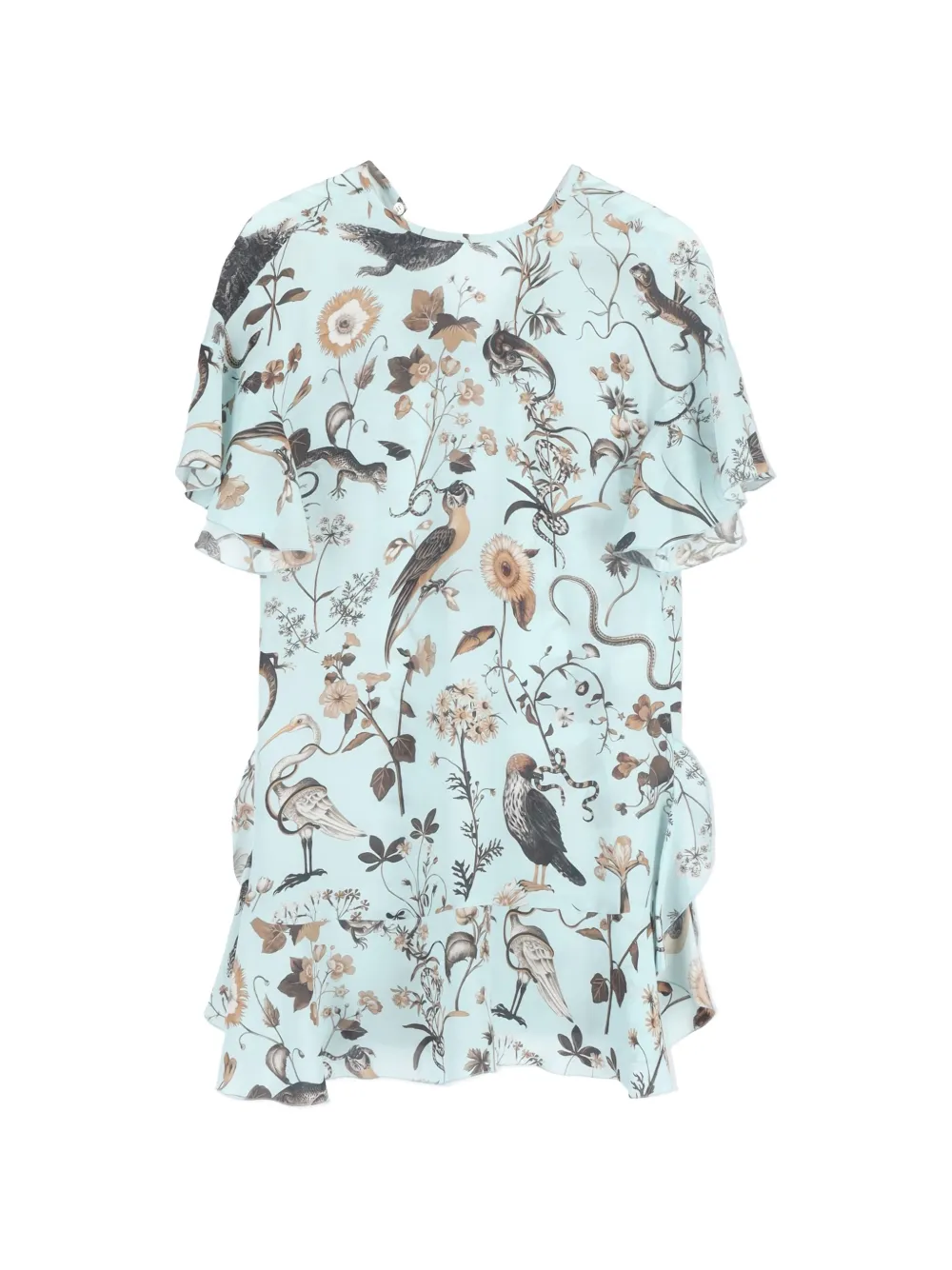 Red Valentino Vintage bird-print ribbon mini dress - Blu