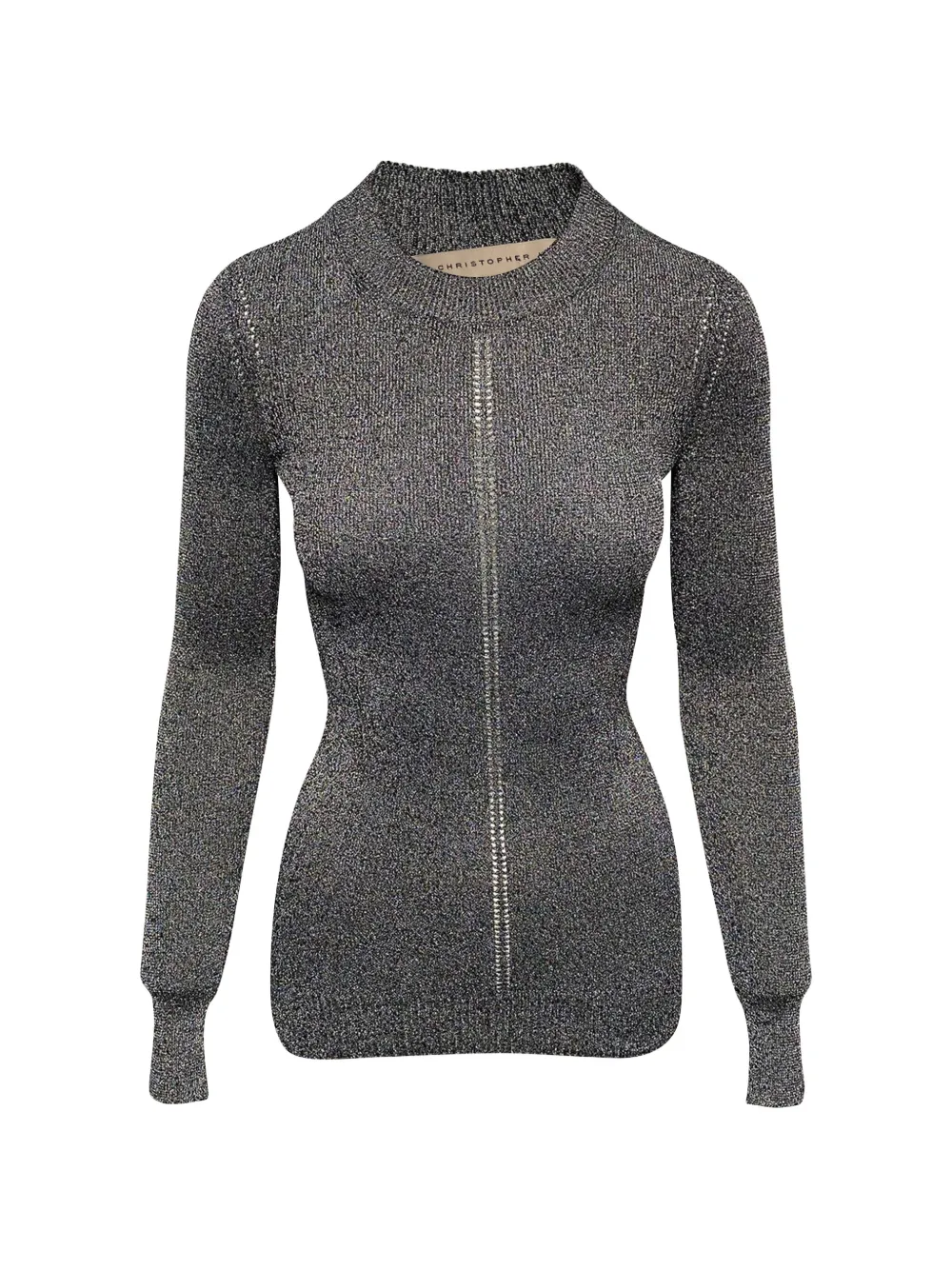 Christopher Kane round-neck open-knit top - Grigio