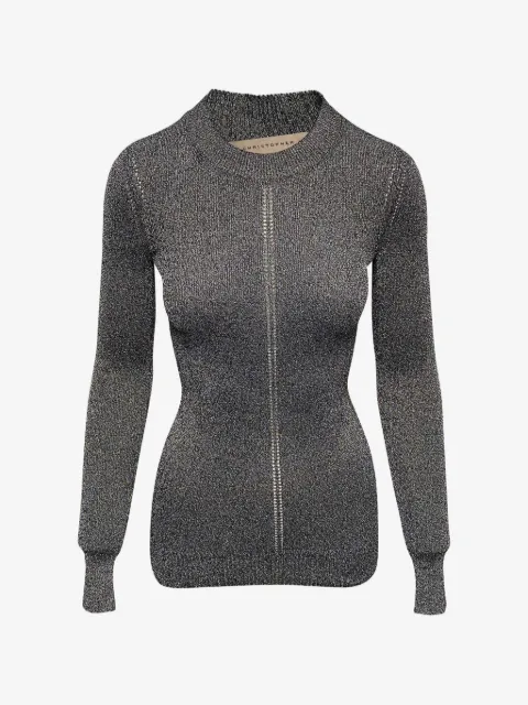 Christopher Kane round-neck open-knit top