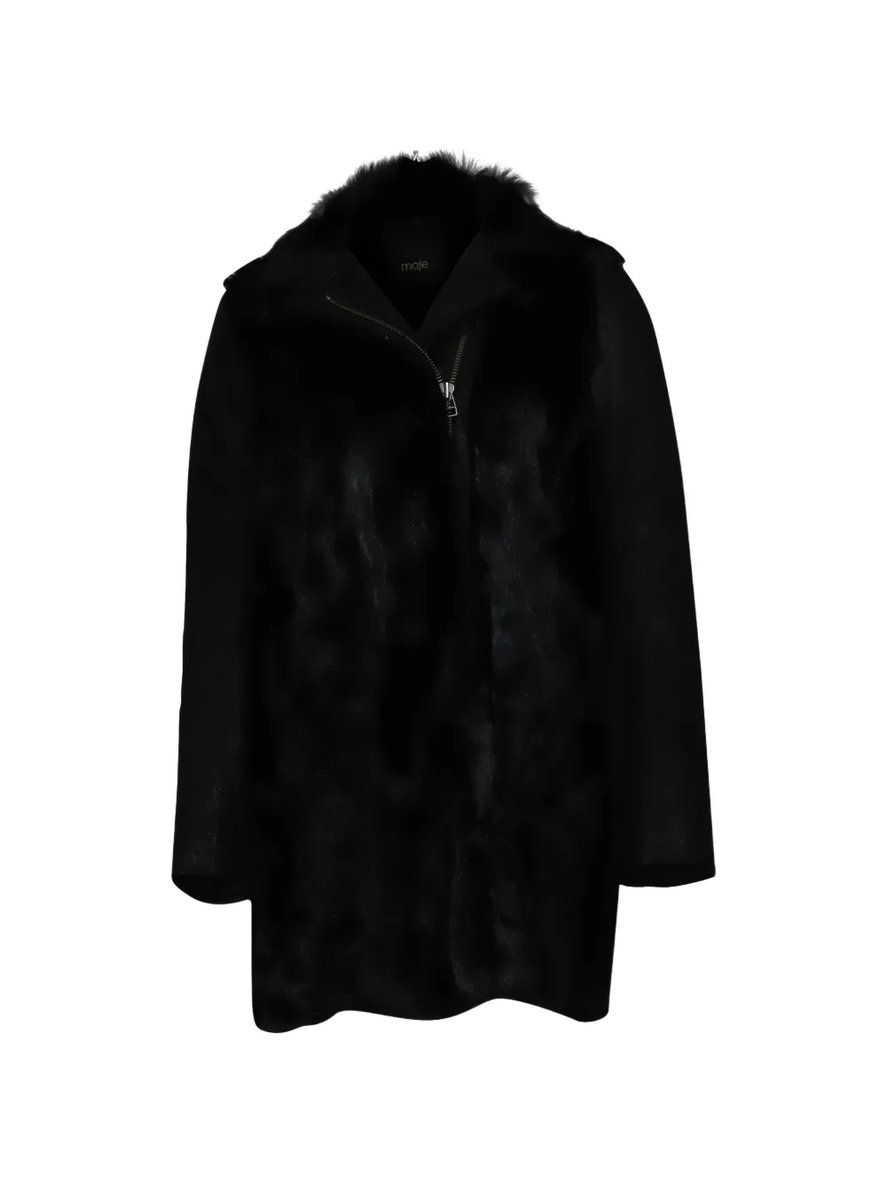 Maje zip-up coat - Nero