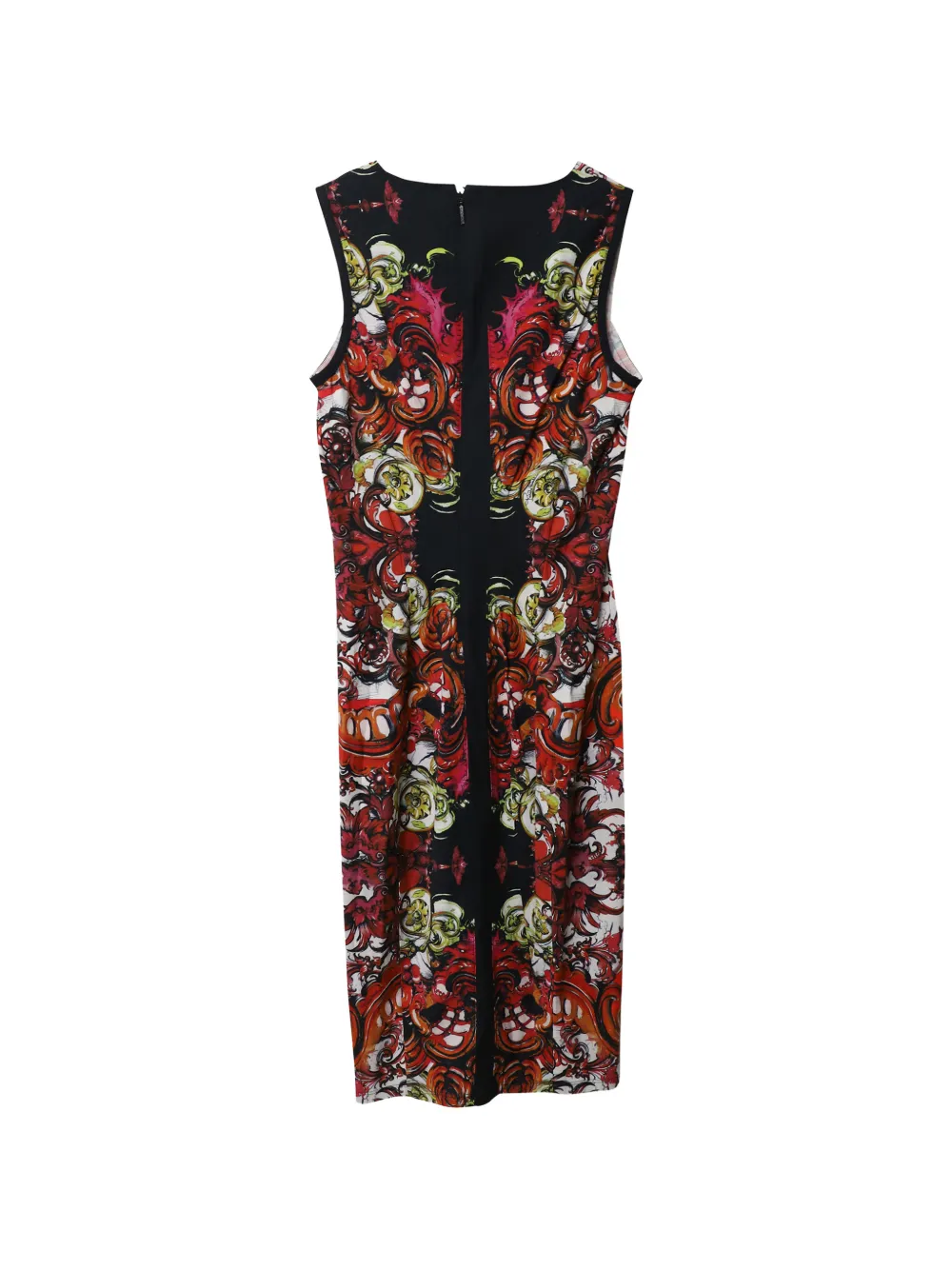 Filigree-Print Sheath Midi Dress