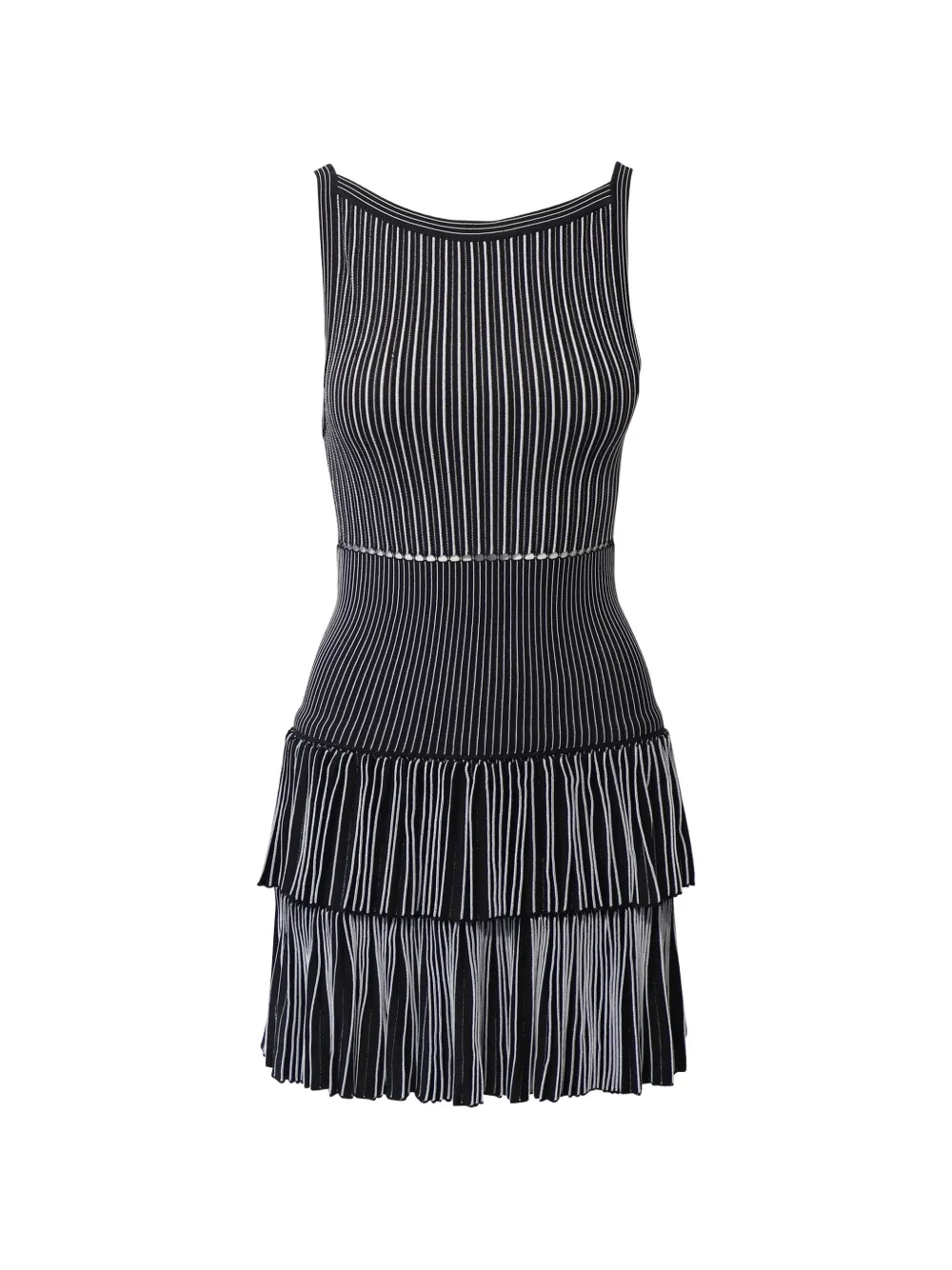 Alaïa Pre-Owned tiered pleated A-line dress - Nero