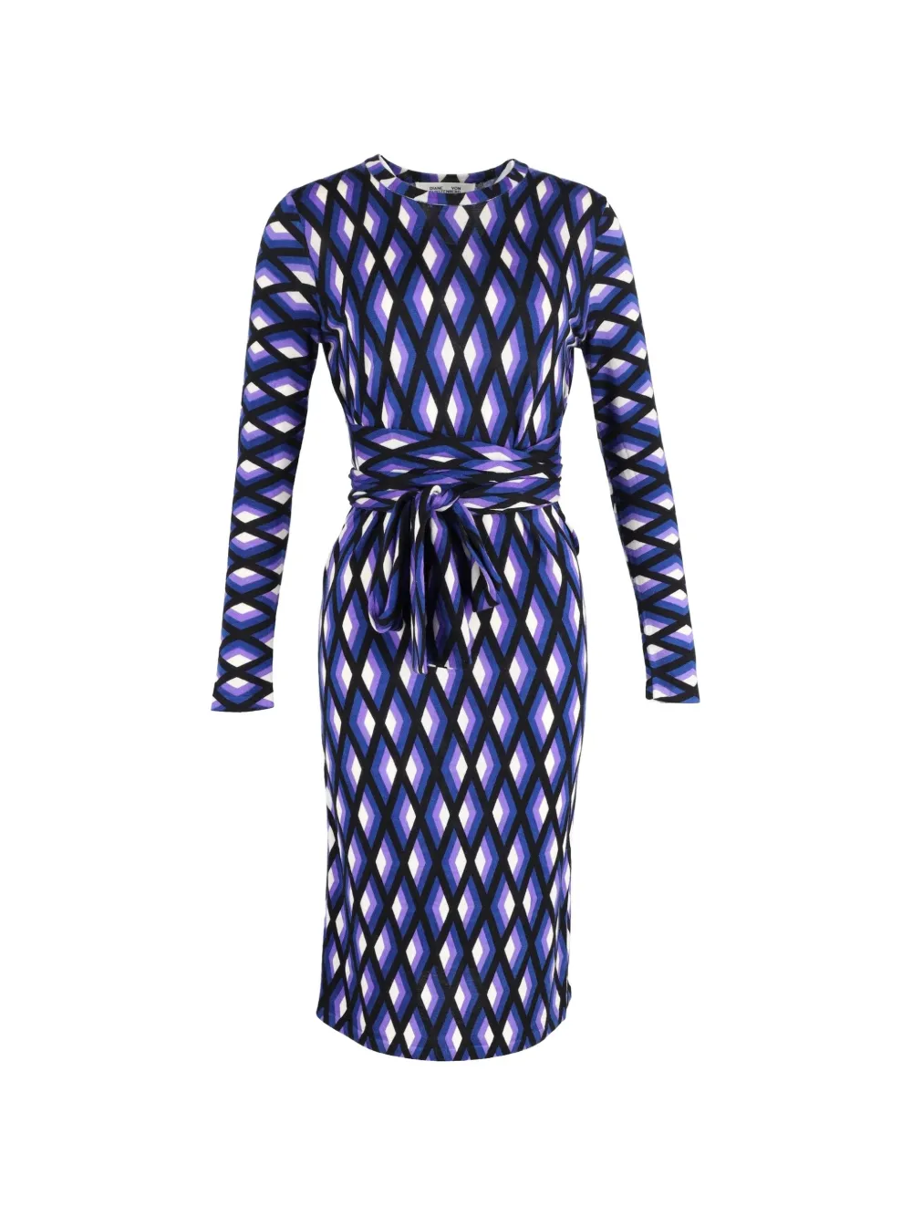 Diane Von Furstenberg Vintage geometric belted knit midi dress - Violett
