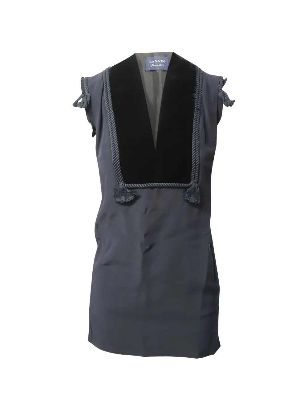 Lanvin Pre-Owned velvet-detail mini dress - Grigio