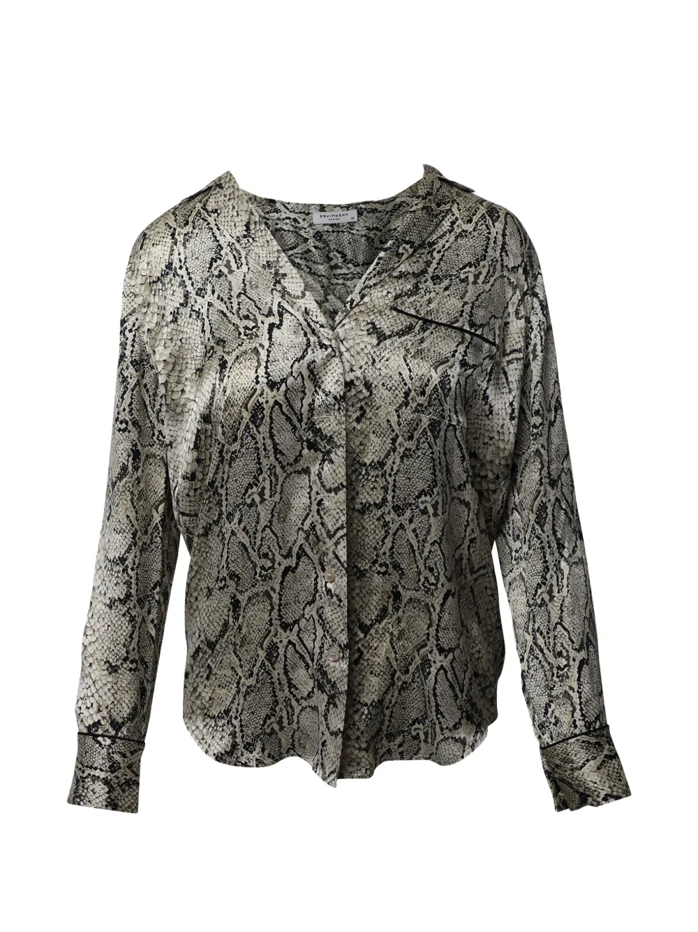Equipment snake-skin print button-down blouse - Nero