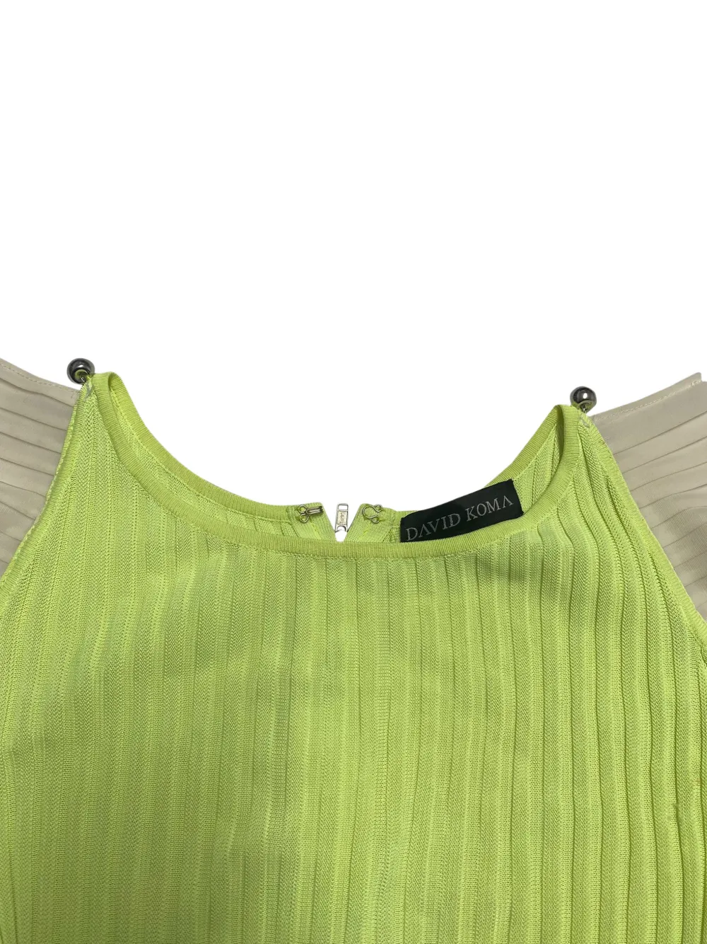  David Koma Ruffled Knitted Top - Green 