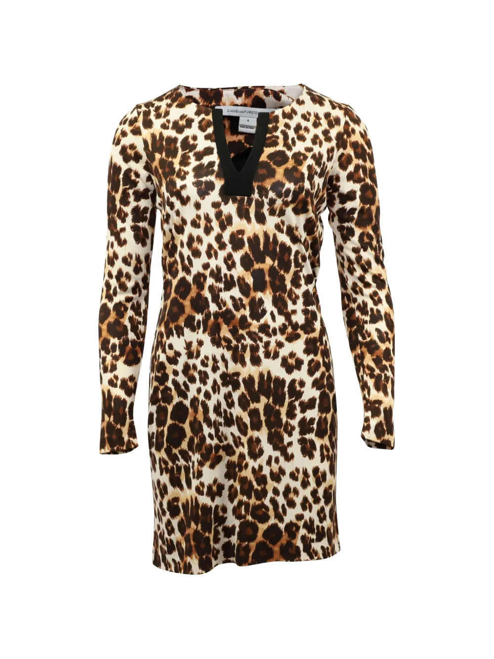 Diane Von Furstenberg Vintage leopard-print V-neck dress - Toni neutri