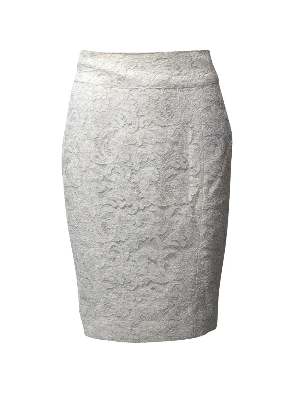 Burberry Pre-Owned lace-detail zip-fastening skirt - Bianco