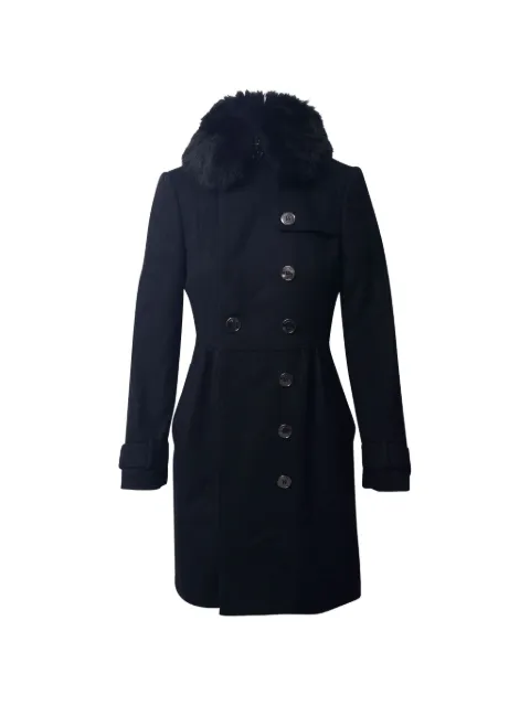 Burberry Pre-Owned fur-collar double-breasted coat