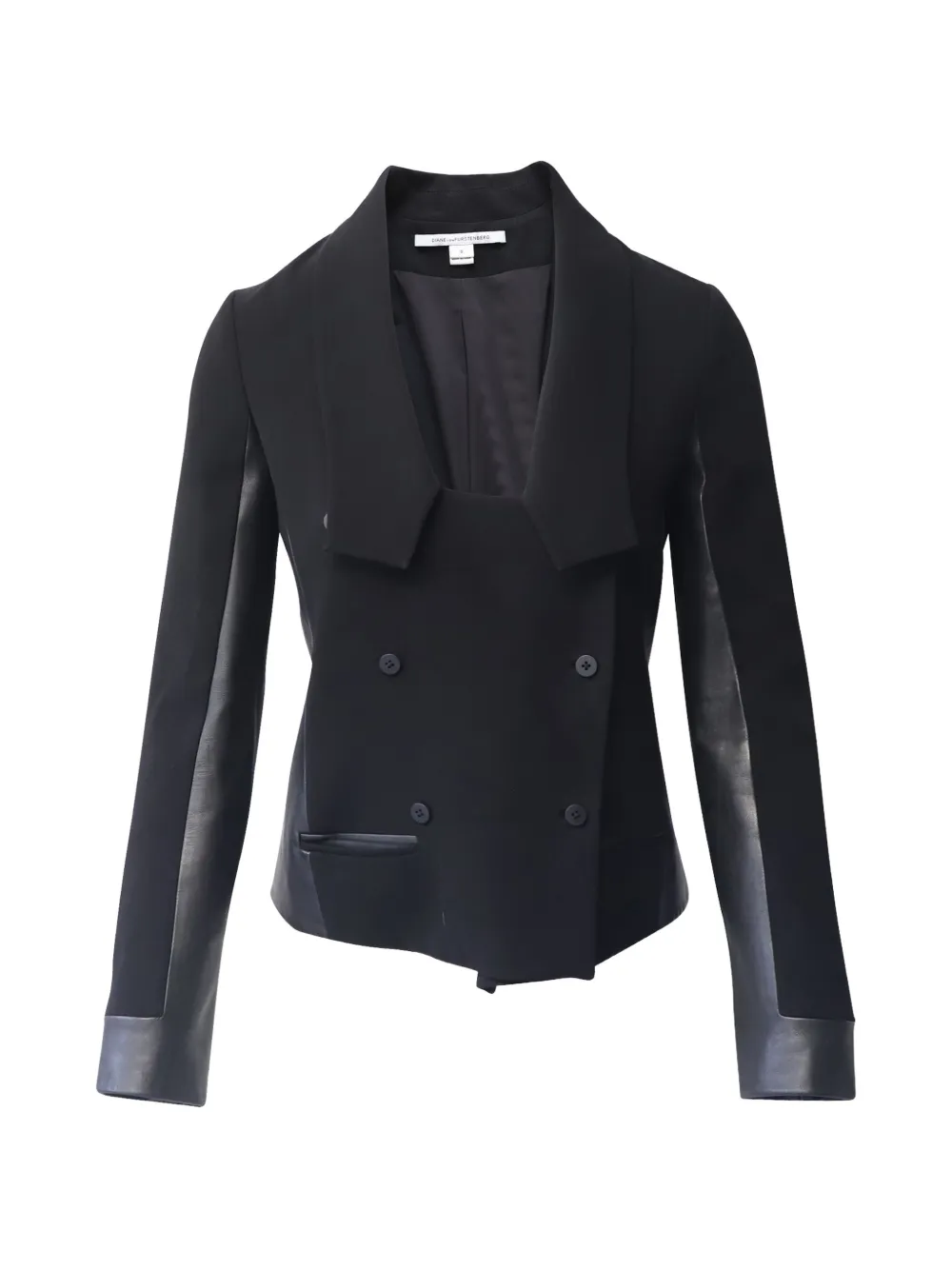Diane Von Furstenberg Vintage double-breasted cropped blazer - Nero