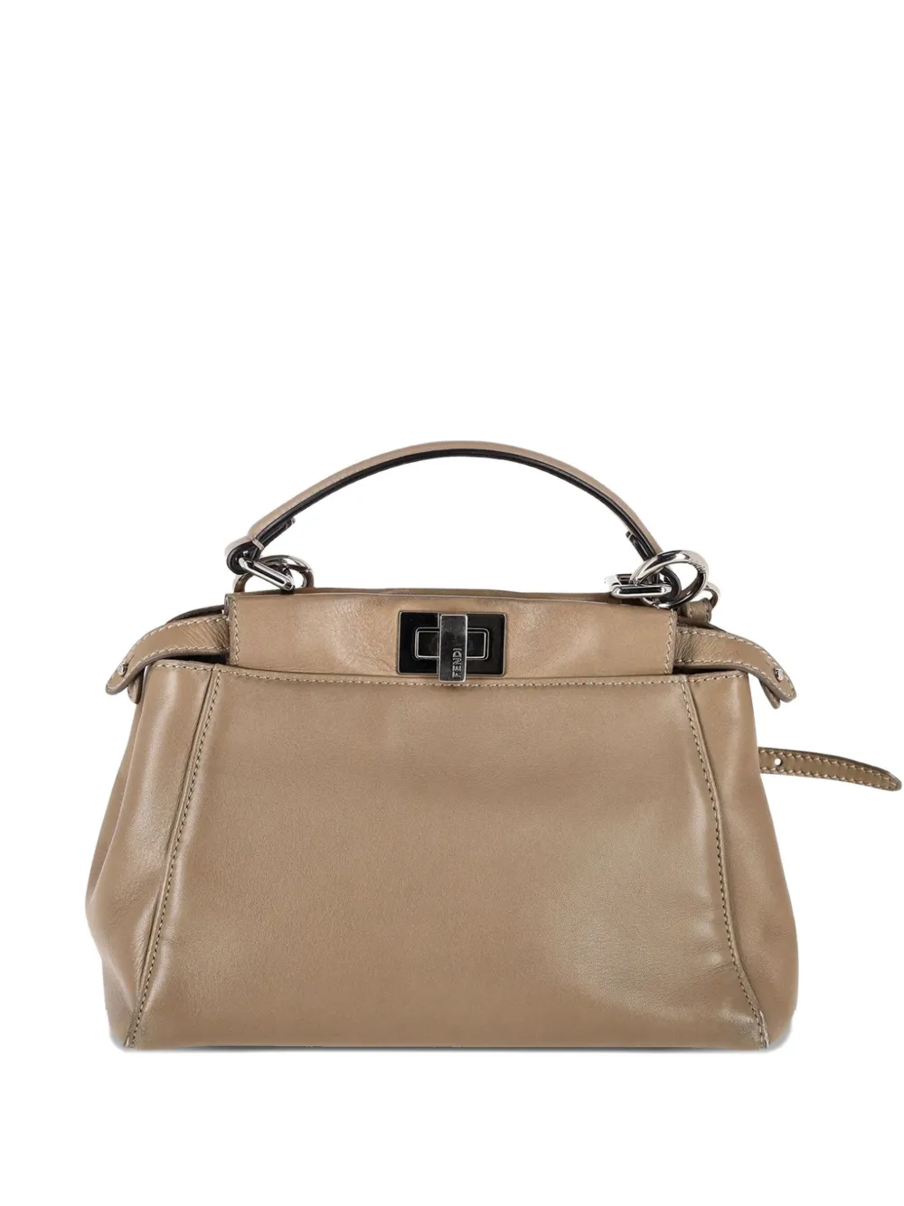 Fendi Pre-Owned mini peekaboo leather tote bag - Toni neutri