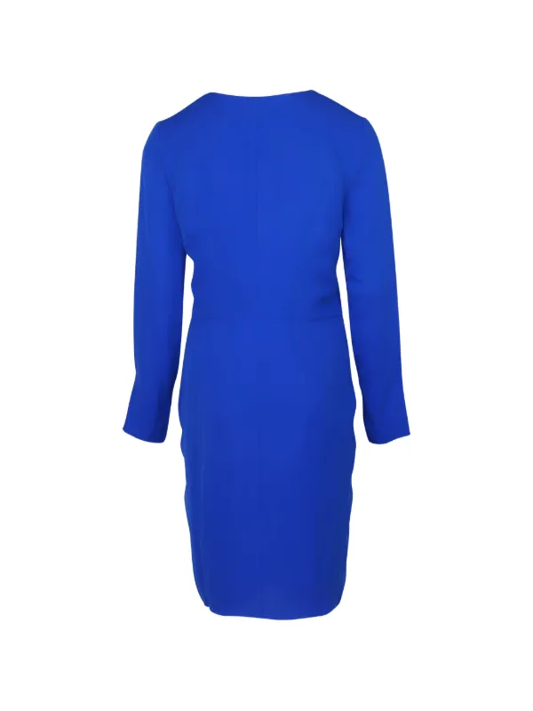theory long sleeve dress Deep Plum Blouson Sleeve Dress in Satin | Women's Satin Dress