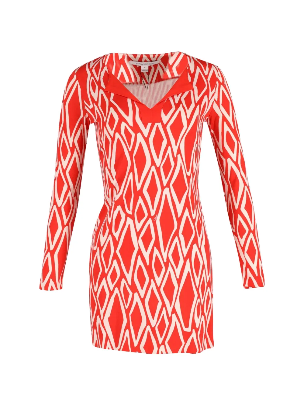 Diane Von Furstenberg Vintage printed long-sleeved dress - Rosso