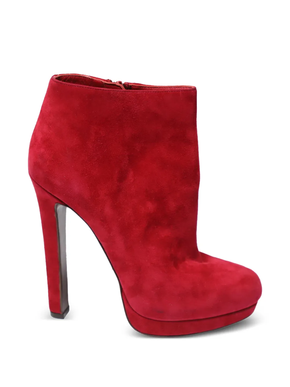 Alexander McQueen Pre-Owned suede platform ankle boots - Rot
