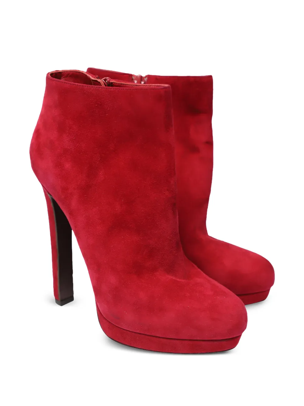  Alexander Mcqueen Pre-owned Suede Platform Ankle Boots - Red 