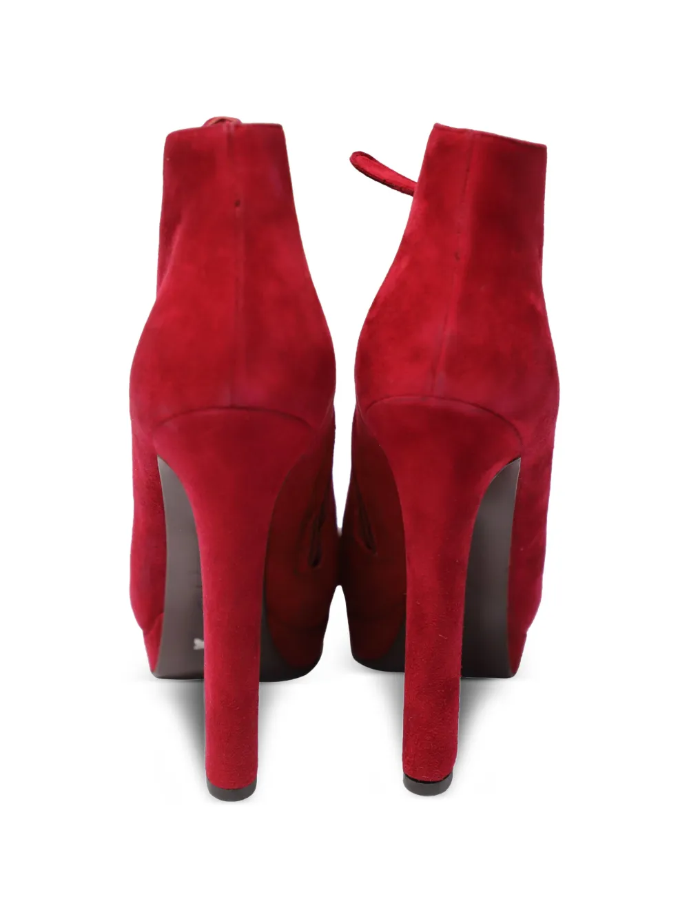  Alexander Mcqueen Pre-owned Suede Platform Ankle Boots - Red 