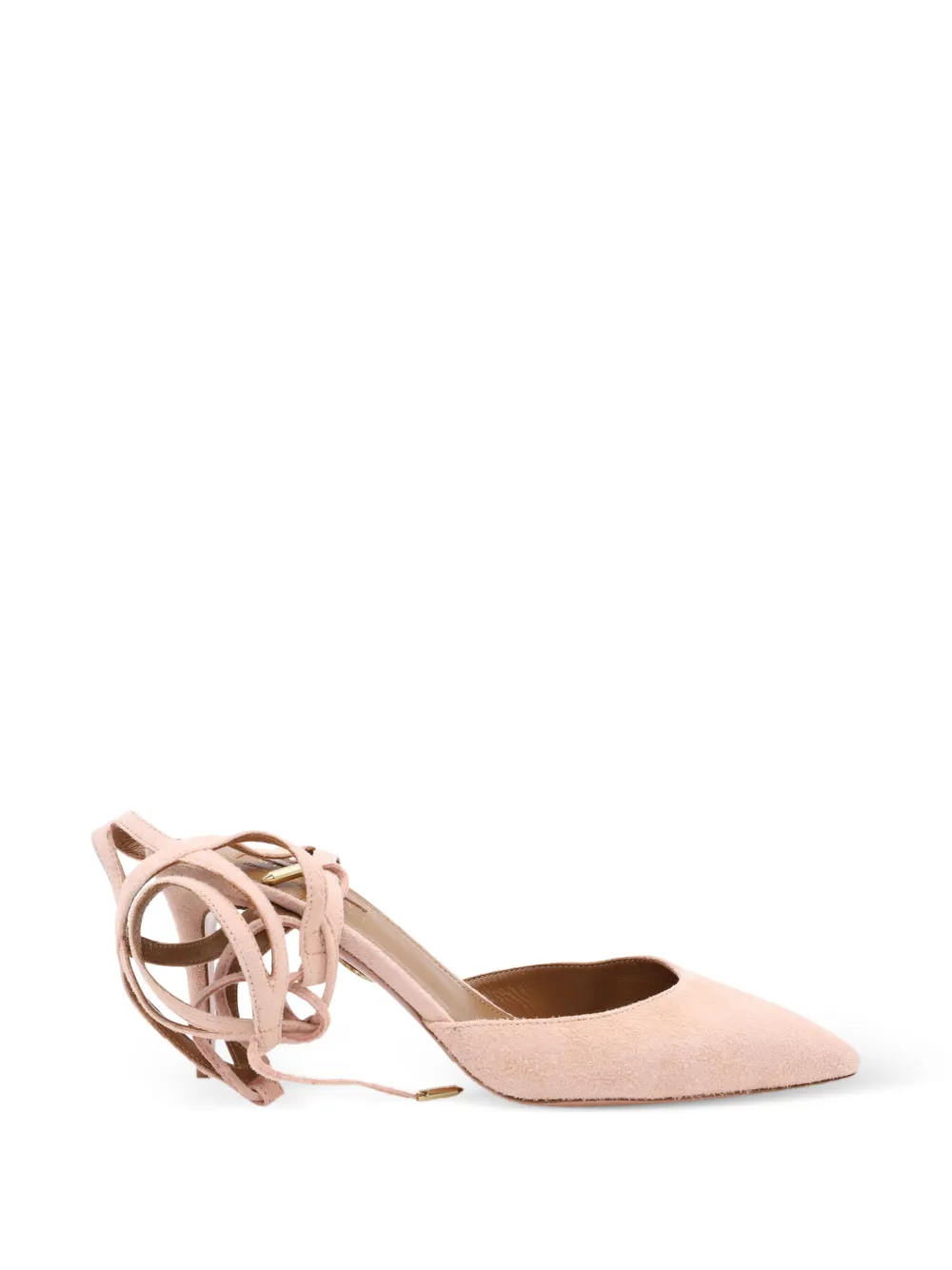 Aquazzura Amanda leather lace-up pumps - Rosa