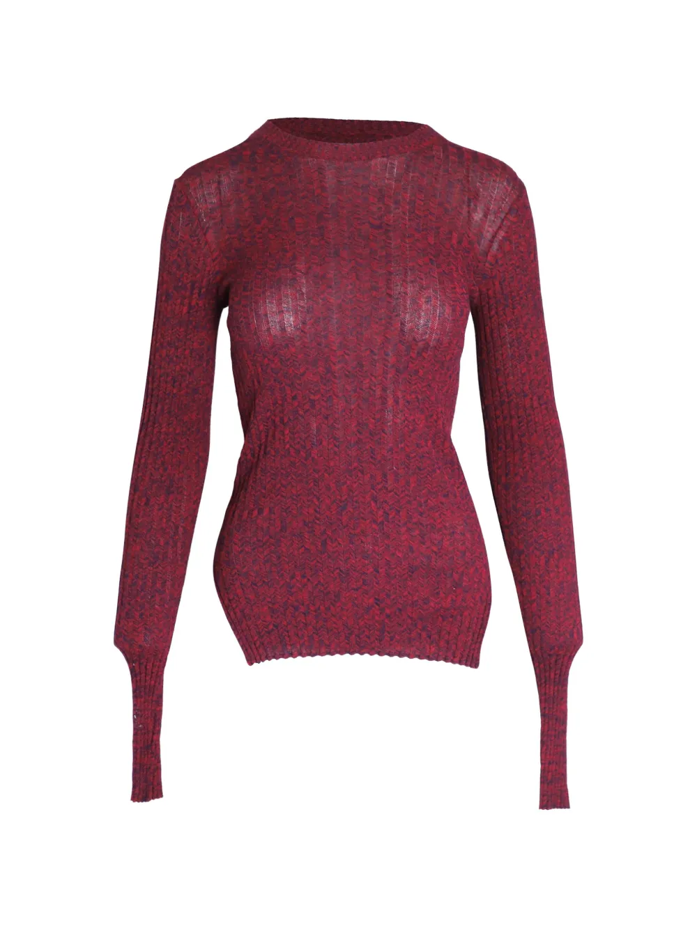 Pre-owned Celine Ribbed Cotton Sweater In Red