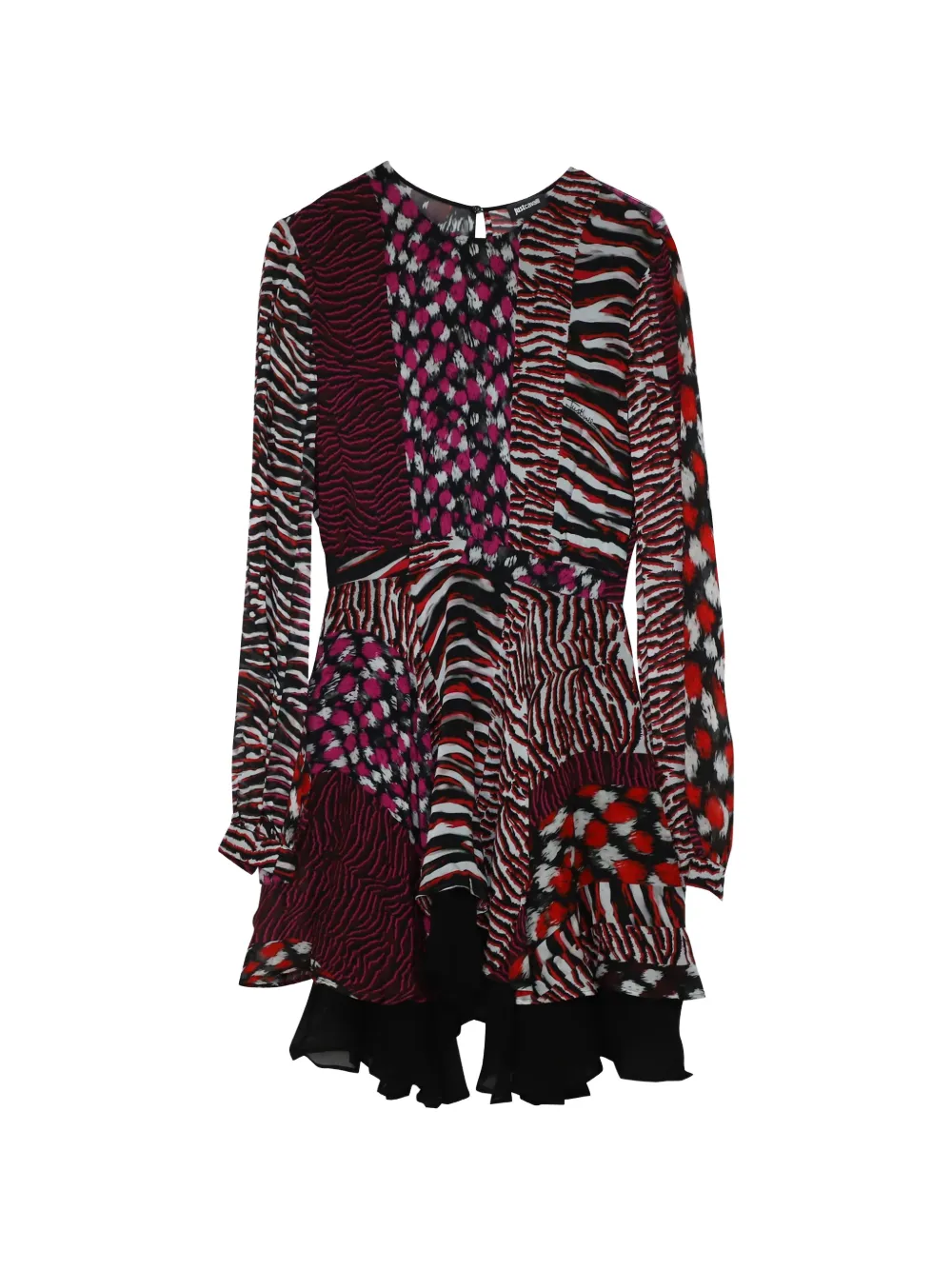 Just Cavalli Vintage animal-print long-sleeve dress - Rosso