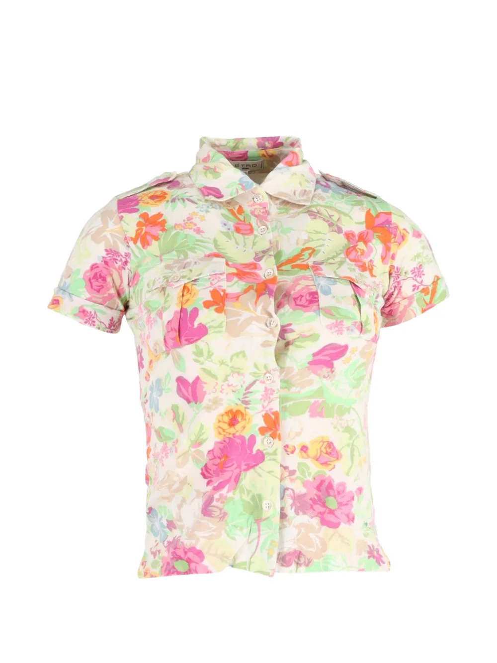 Etro Vintage short-sleeve floral shirt - Toni neutri