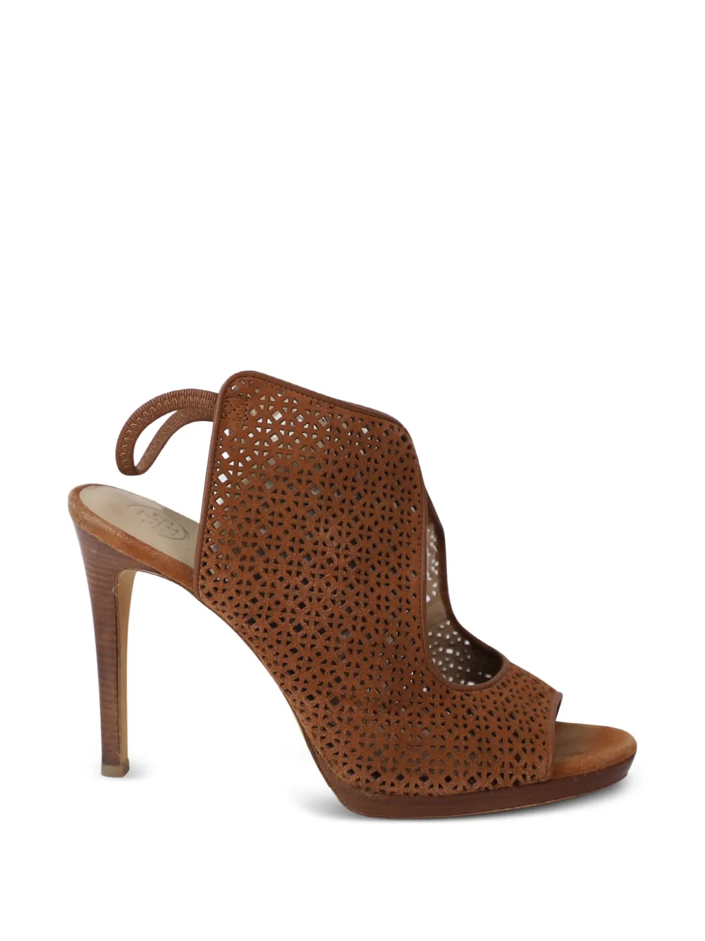 Tory Burch laser-cut peep-toe sandals - Braun